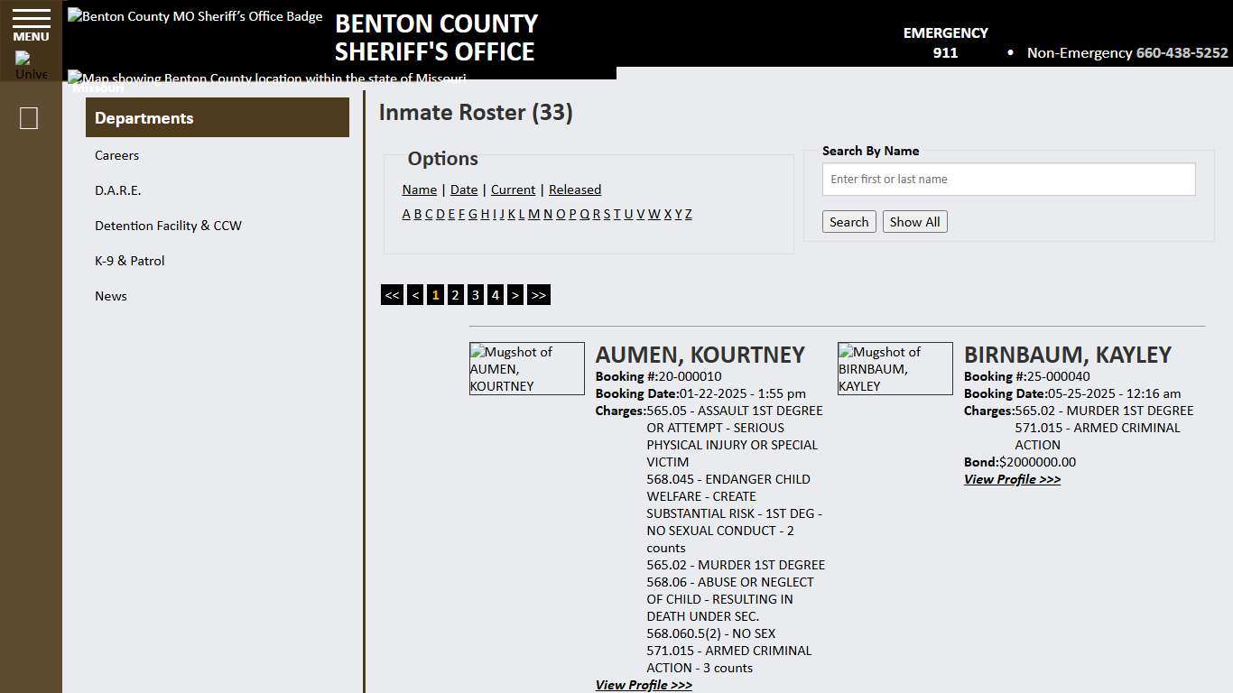 Inmate Roster - Current Inmates - Benton County MO Sheriff’s Office